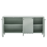 Solstice 66" 4-Door Scalloped Sideboard Cabinet in Sage
