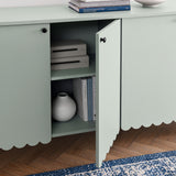 Solstice 66" 4-Door Scalloped Sideboard Cabinet in Sage