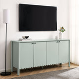 Solstice 66" 4-Door Scalloped Sideboard Cabinet in Sage