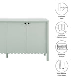 Solstice 66" 4-Door Scalloped Sideboard Cabinet in Sage