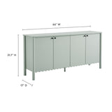 Solstice 66" 4-Door Scalloped Sideboard Cabinet in Sage
