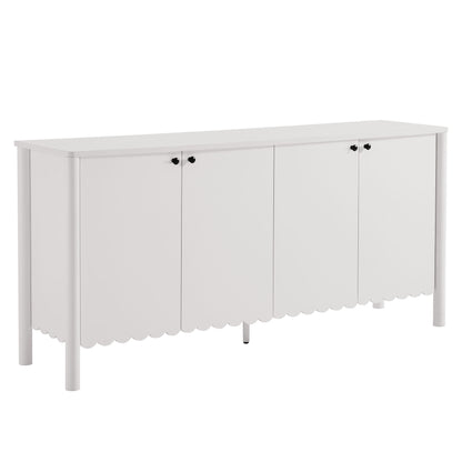 Emmeline 66" 4-Door Scalloped Sideboard Cabinet by Furniture For America