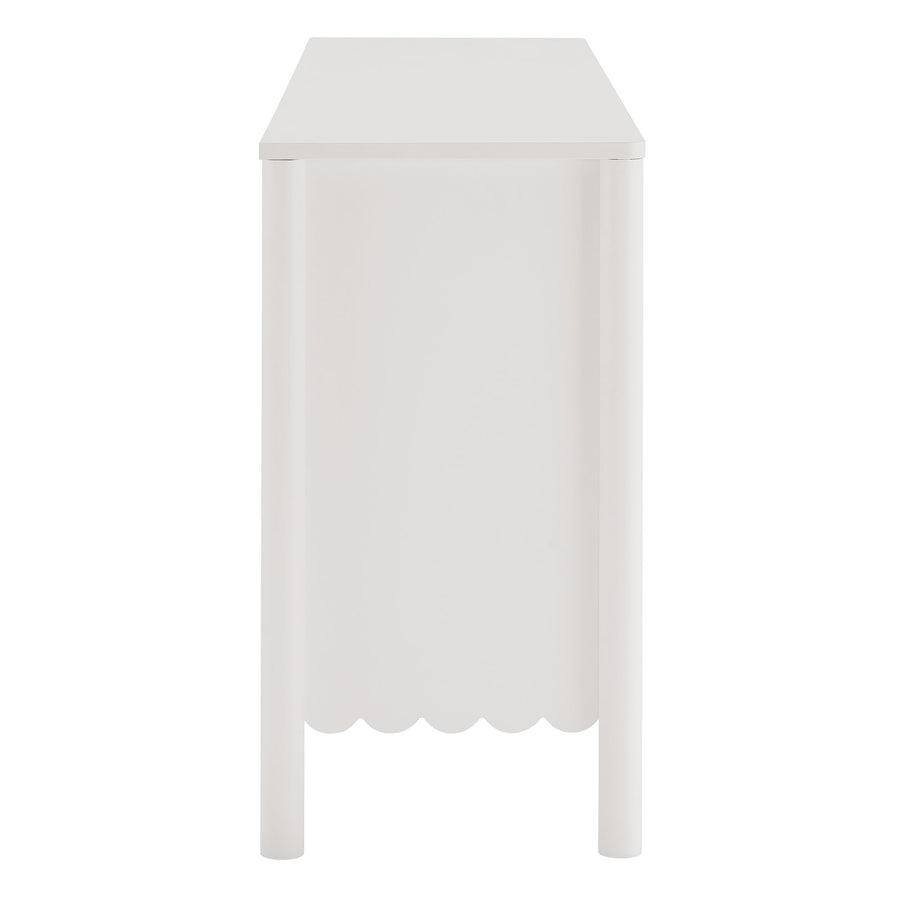 Solstice 66" 4-Door Scalloped Sideboard Cabinet in White