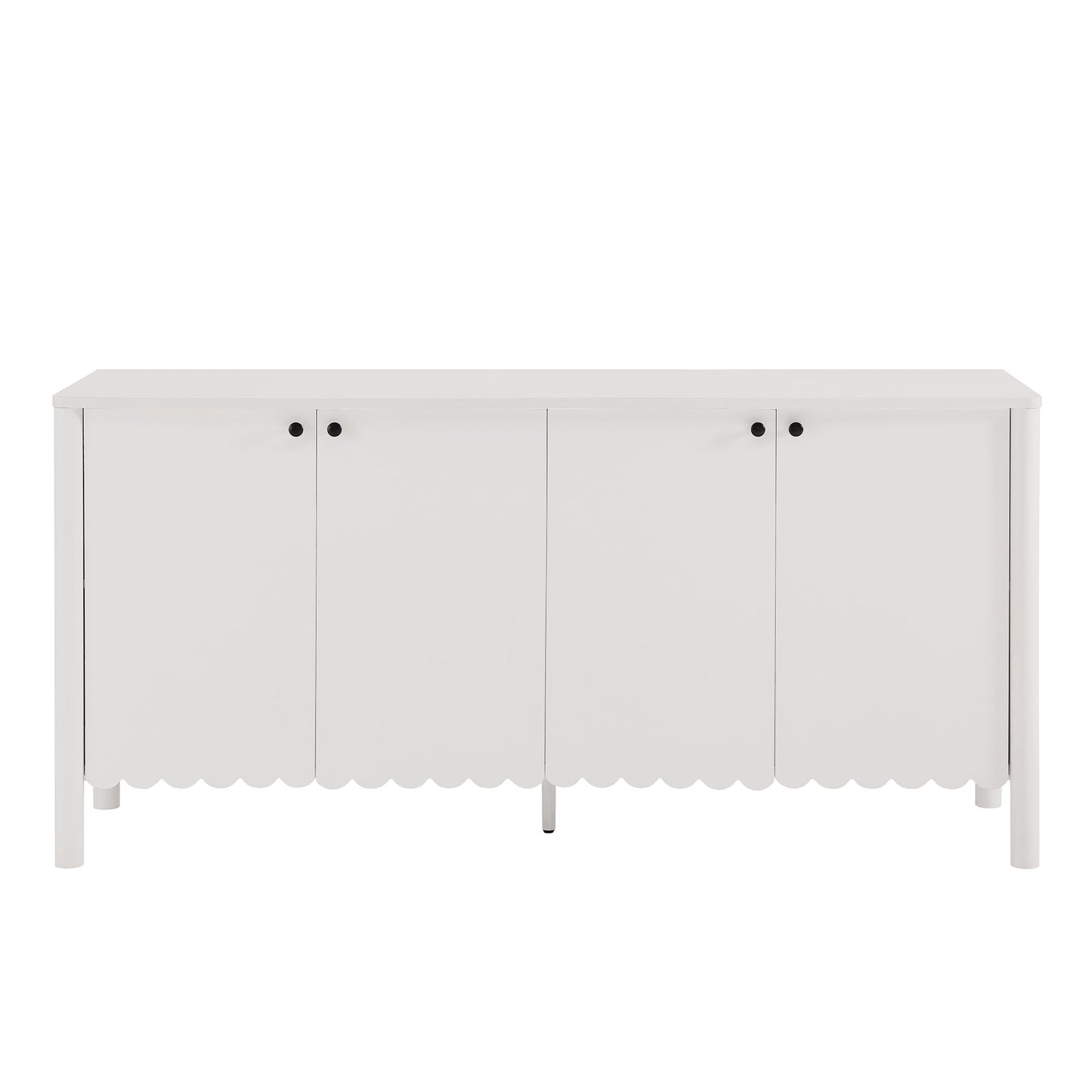 Emmeline 66" 4-Door Scalloped Sideboard Cabinet by Furniture For America