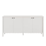 Solstice 66" 4-Door Scalloped Sideboard Cabinet in White