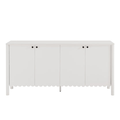 Emmeline 66" 4-Door Scalloped Sideboard Cabinet by Furniture For America