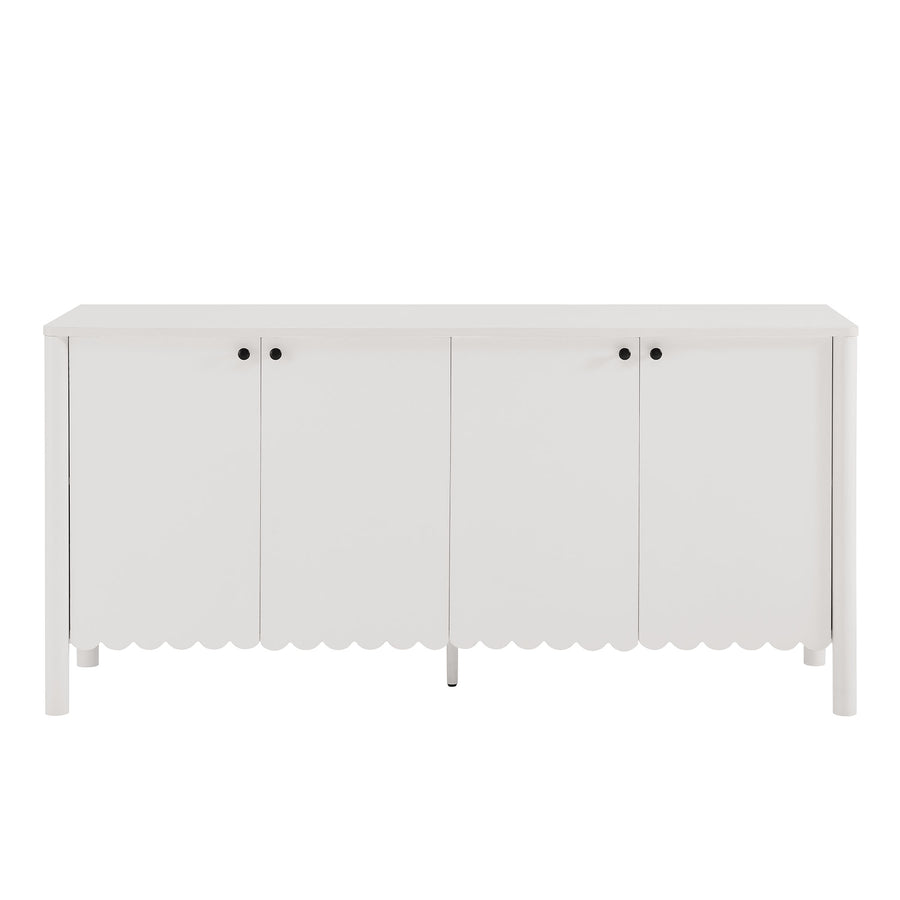 Solstice 66" 4-Door Scalloped Sideboard Cabinet in White