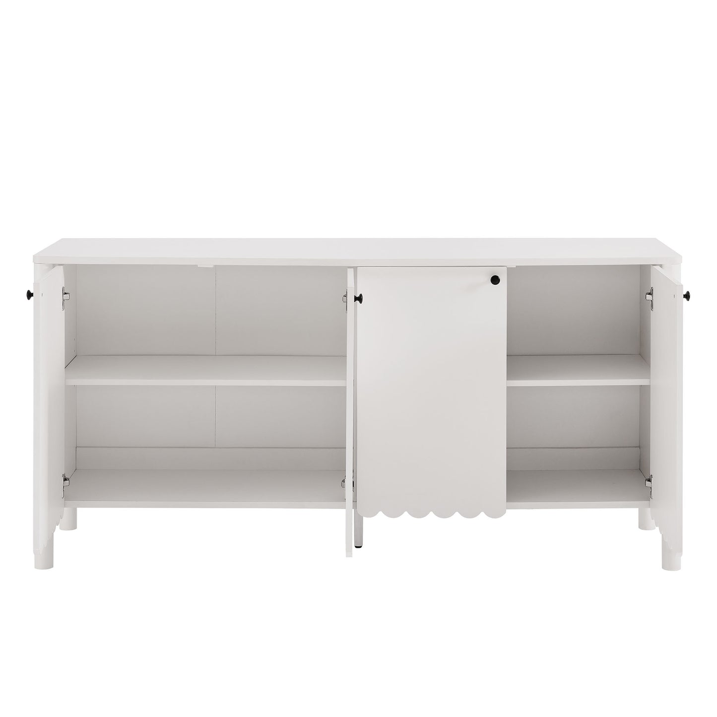 Emmeline 66" 4-Door Scalloped Sideboard Cabinet by Furniture For America