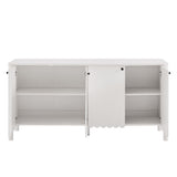 Solstice 66" 4-Door Scalloped Sideboard Cabinet in White