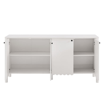 Emmeline 66" 4-Door Scalloped Sideboard Cabinet in White