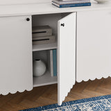 Solstice 66" 4-Door Scalloped Sideboard Cabinet in White