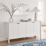 Solstice 66" 4-Door Scalloped Sideboard Cabinet in White