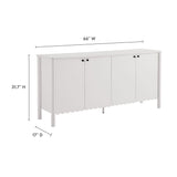 Solstice 66" 4-Door Scalloped Sideboard Cabinet in White