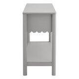 Solstice 3-Drawer Scalloped Console Table in Light Gray
