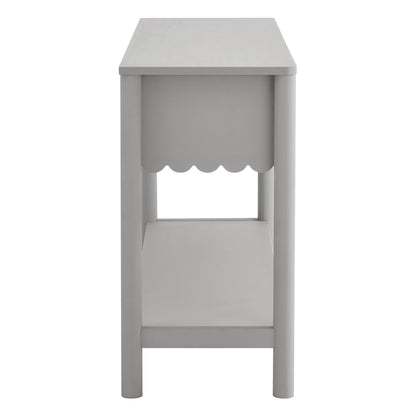 Emmeline 3-Drawer Scalloped Console Table by Furniture For America