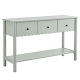 Solstice 3-Drawer Scalloped Console Table in Sage
