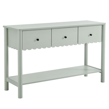 Emmeline 3-Drawer Scalloped Console Table by Furniture For America