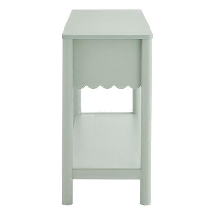 Emmeline 3-Drawer Scalloped Console Table in Sage