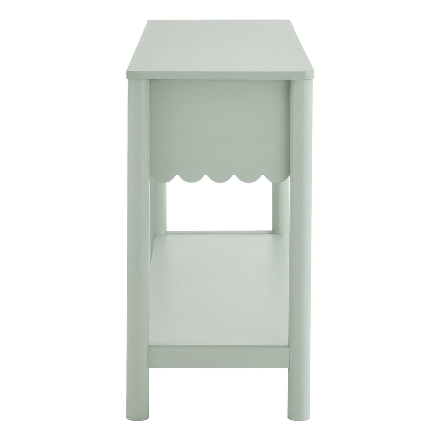 Solstice 3-Drawer Scalloped Console Table in Sage