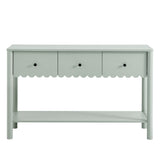 Solstice 3-Drawer Scalloped Console Table in Sage