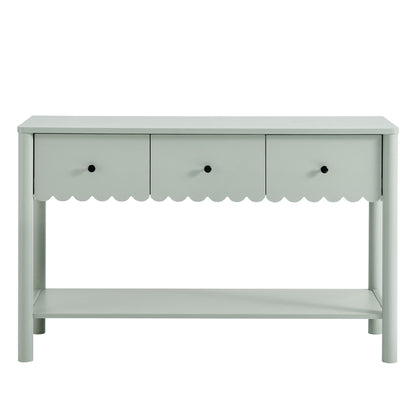 Emmeline 3-Drawer Scalloped Console Table by Furniture For America