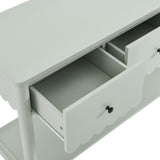Solstice 3-Drawer Scalloped Console Table in Sage