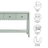 Solstice 3-Drawer Scalloped Console Table in Sage