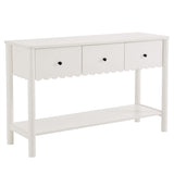 Solstice 3-Drawer Scalloped Console Table in White