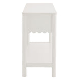 Solstice 3-Drawer Scalloped Console Table in White