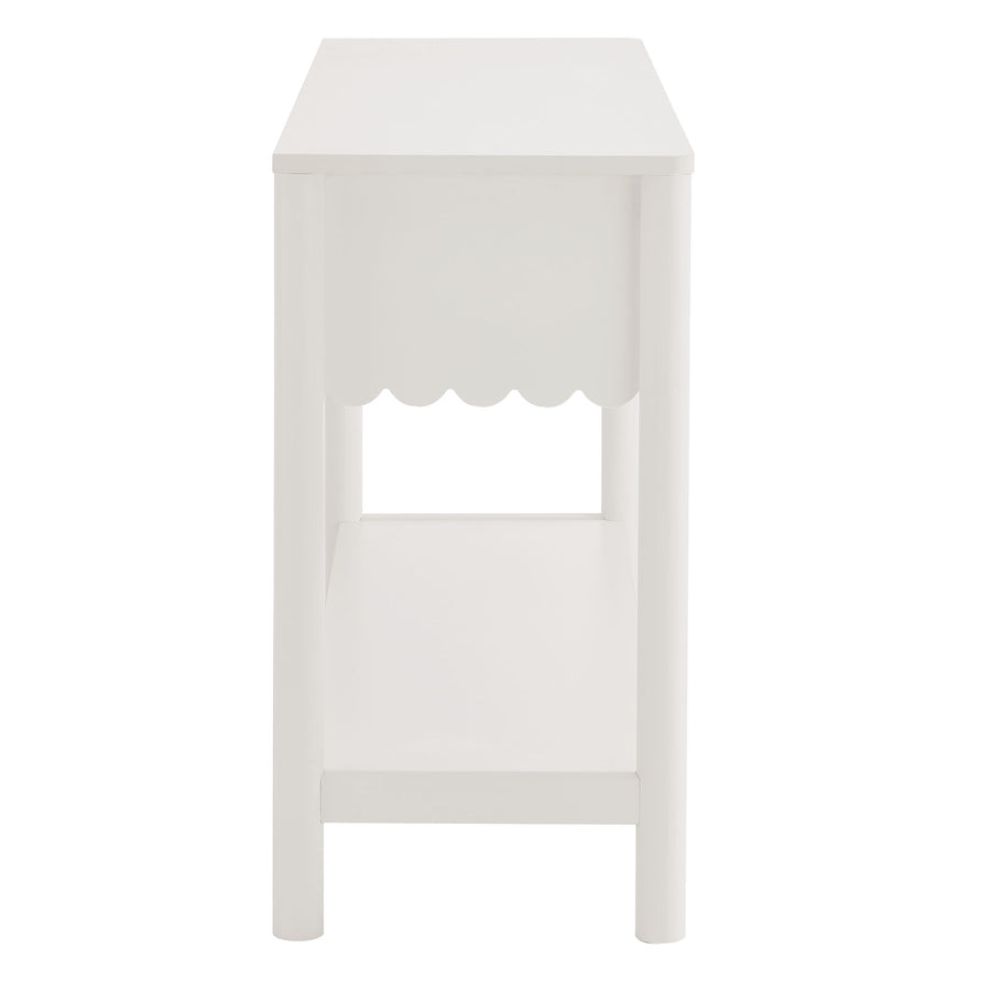 Solstice 3-Drawer Scalloped Console Table in White