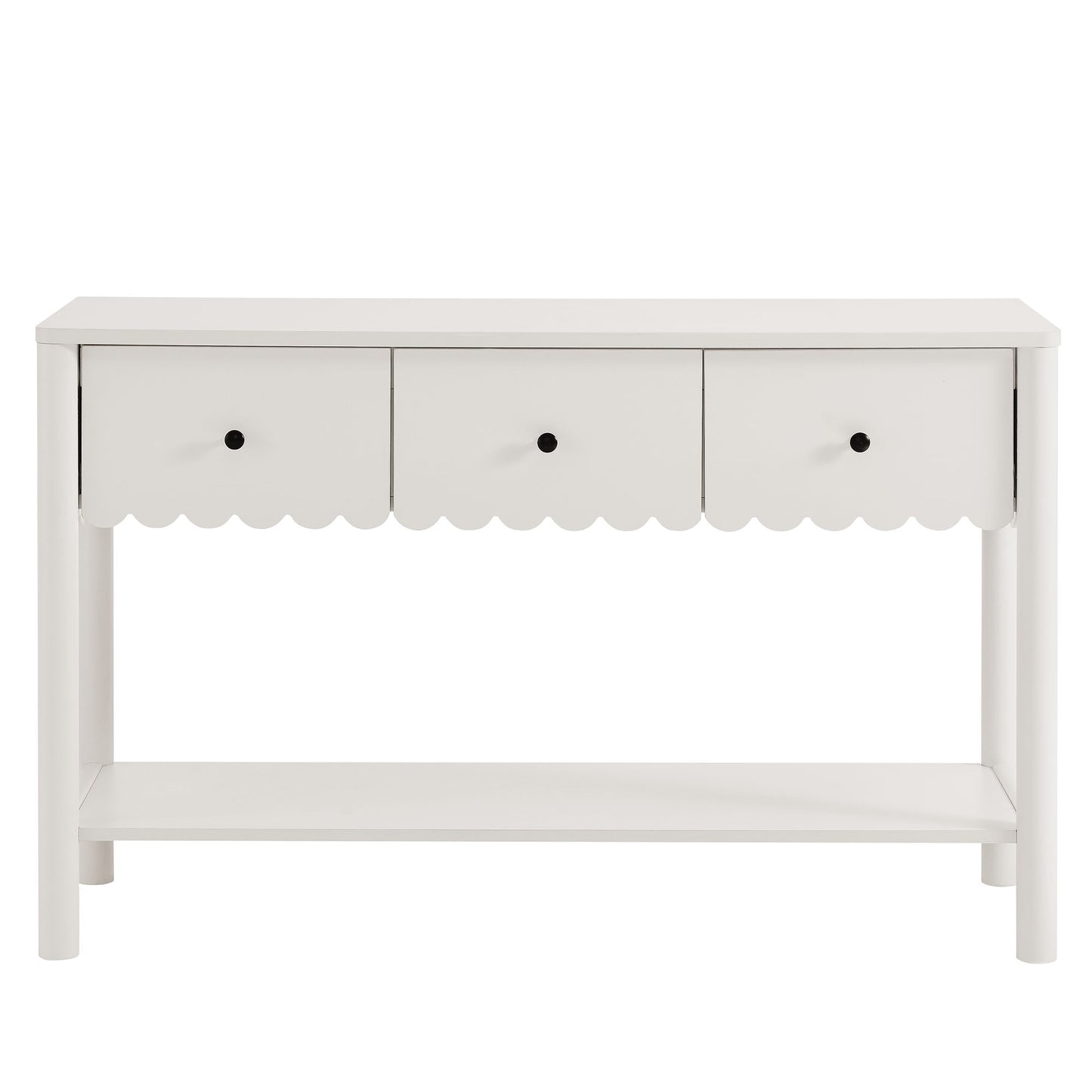 Emmeline 3-Drawer Scalloped Console Table by Furniture For America