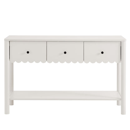 Emmeline 3-Drawer Scalloped Console Table by Furniture For America