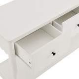 Solstice 3-Drawer Scalloped Console Table in White