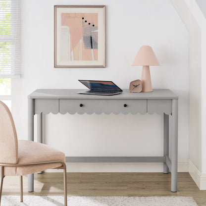Emmeline 1-Drawer Scallop Writing Desk by Furniture for America