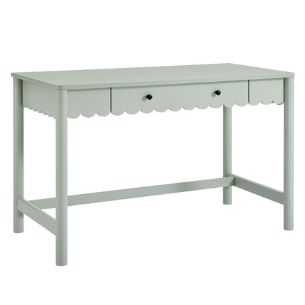 Emmeline 1-Drawer Scallop Writing Desk in Sage