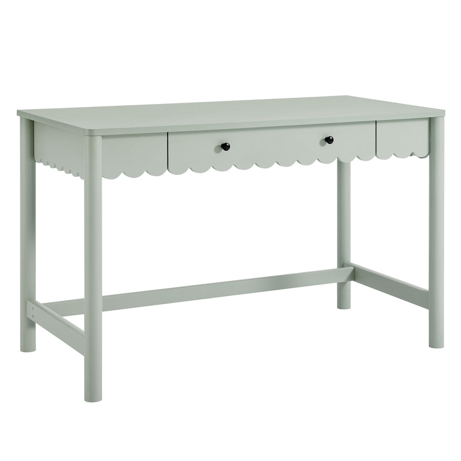 Solstice 1-Drawer Scallop Writing Desk in Sage