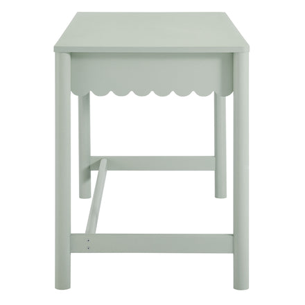 Emmeline 1-Drawer Scallop Writing Desk in Sage