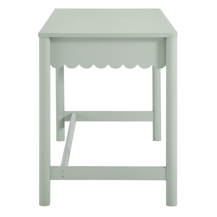 Solstice 1-Drawer Scallop Writing Desk in Sage