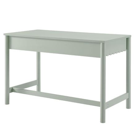 Emmeline 1-Drawer Scallop Writing Desk in Sage
