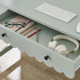 Solstice 1-Drawer Scallop Writing Desk in Sage