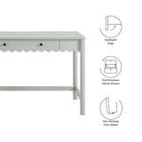 Solstice 1-Drawer Scallop Writing Desk in Sage