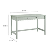 Solstice 1-Drawer Scallop Writing Desk in Sage