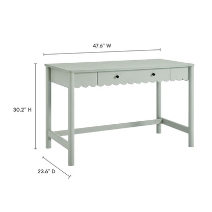 Emmeline 1-Drawer Scallop Writing Desk by Furniture for America