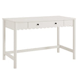 Solstice 1-Drawer Scallop Writing Desk in White