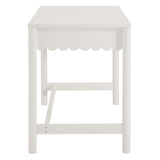 Solstice 1-Drawer Scallop Writing Desk in White