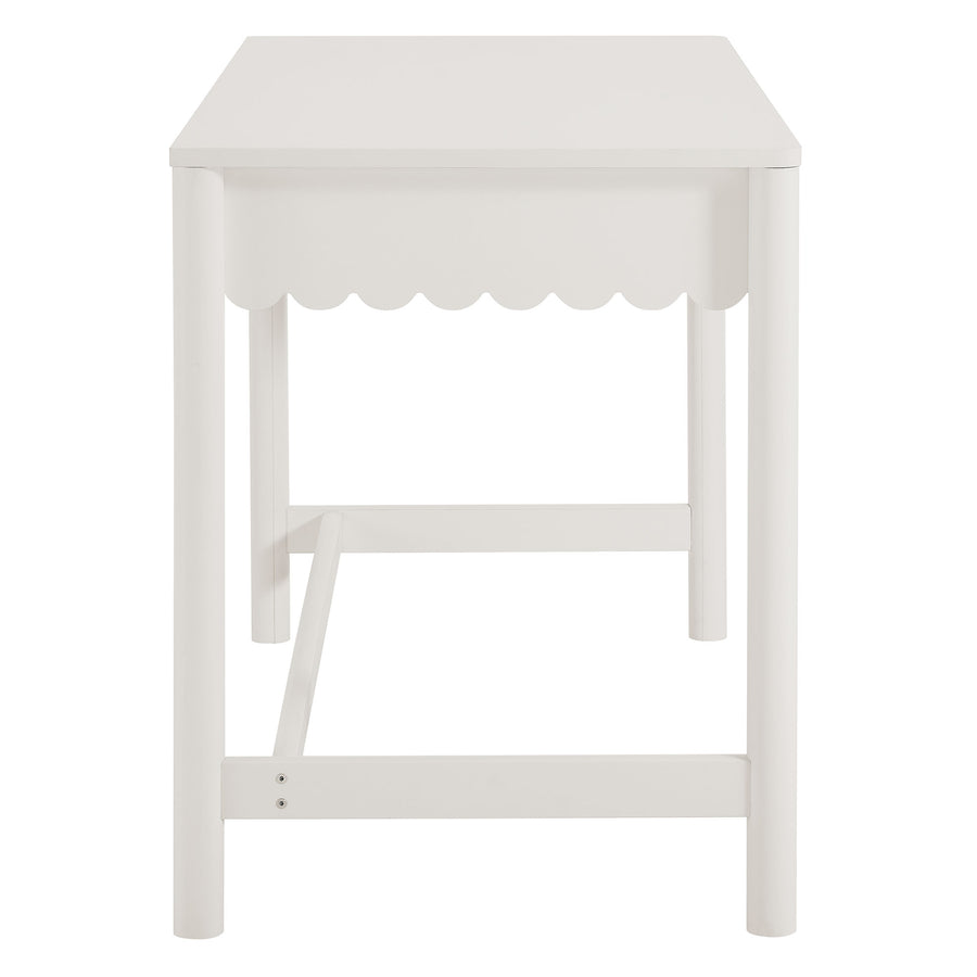 Solstice 1-Drawer Scallop Writing Desk in White