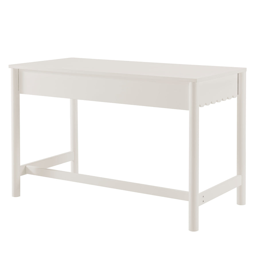 Solstice 1-Drawer Scallop Writing Desk in White