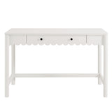Solstice 1-Drawer Scallop Writing Desk in White