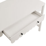 Solstice 1-Drawer Scallop Writing Desk in White