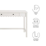 Solstice 1-Drawer Scallop Writing Desk in White
